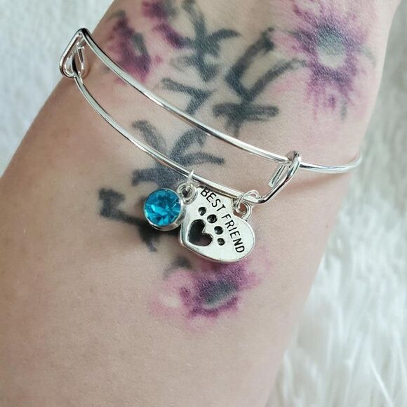 Best Friend Paw Print Charm Bracelet - Picture 11 of 11